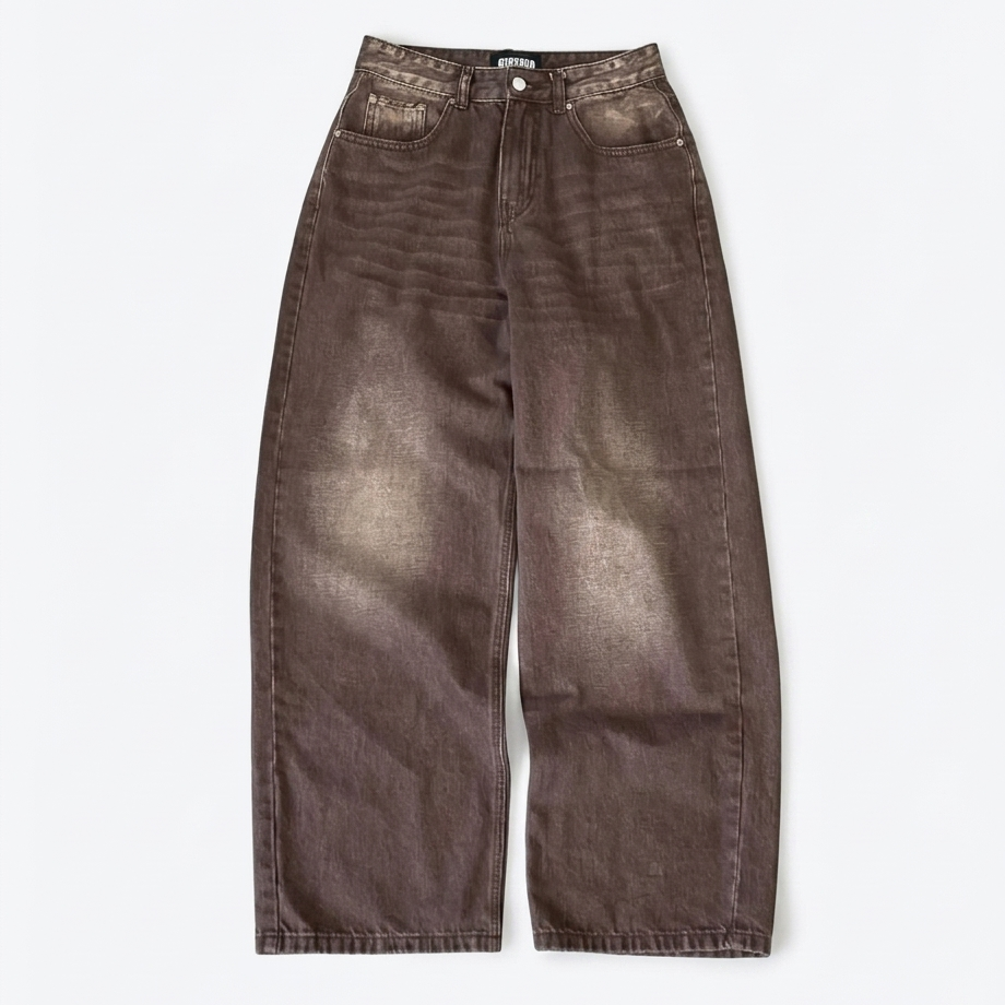 Denim Stretch Fit Jeans Green and Brown