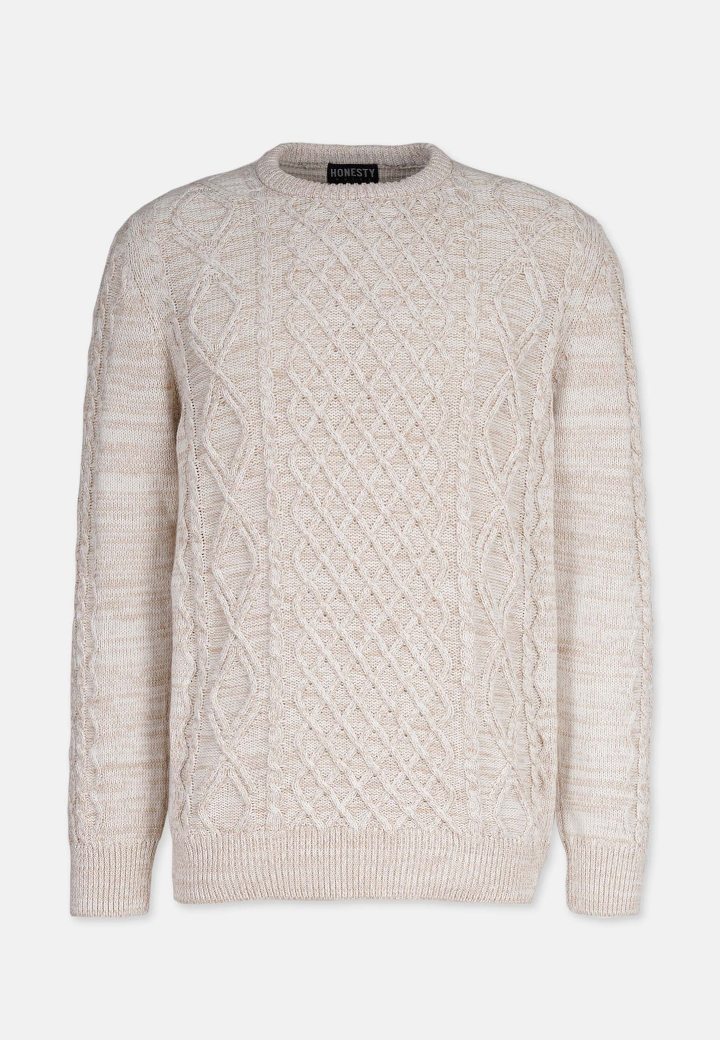 Organic Cotton Cable Knit Sweater Beige