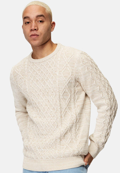 Organic Cotton Cable Knit Sweater Beige