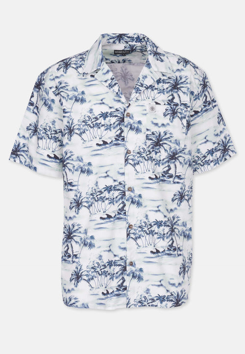 Revelse™ Organic Cotton Loose Fit Short Sleeve Shirt Blue
