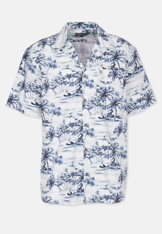 Revelse™ Organic Cotton Loose Fit Short Sleeve Shirt Blue