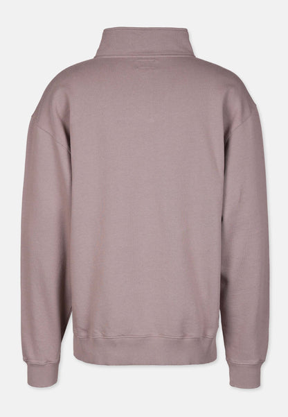 Organic Cotton Quarter Zip Sweatshirt Mud