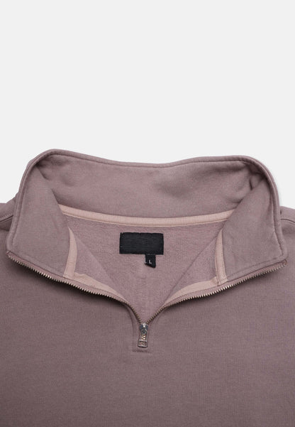 Revelse™ Organic Cotton Quarter Zip Sweatshirt Mud