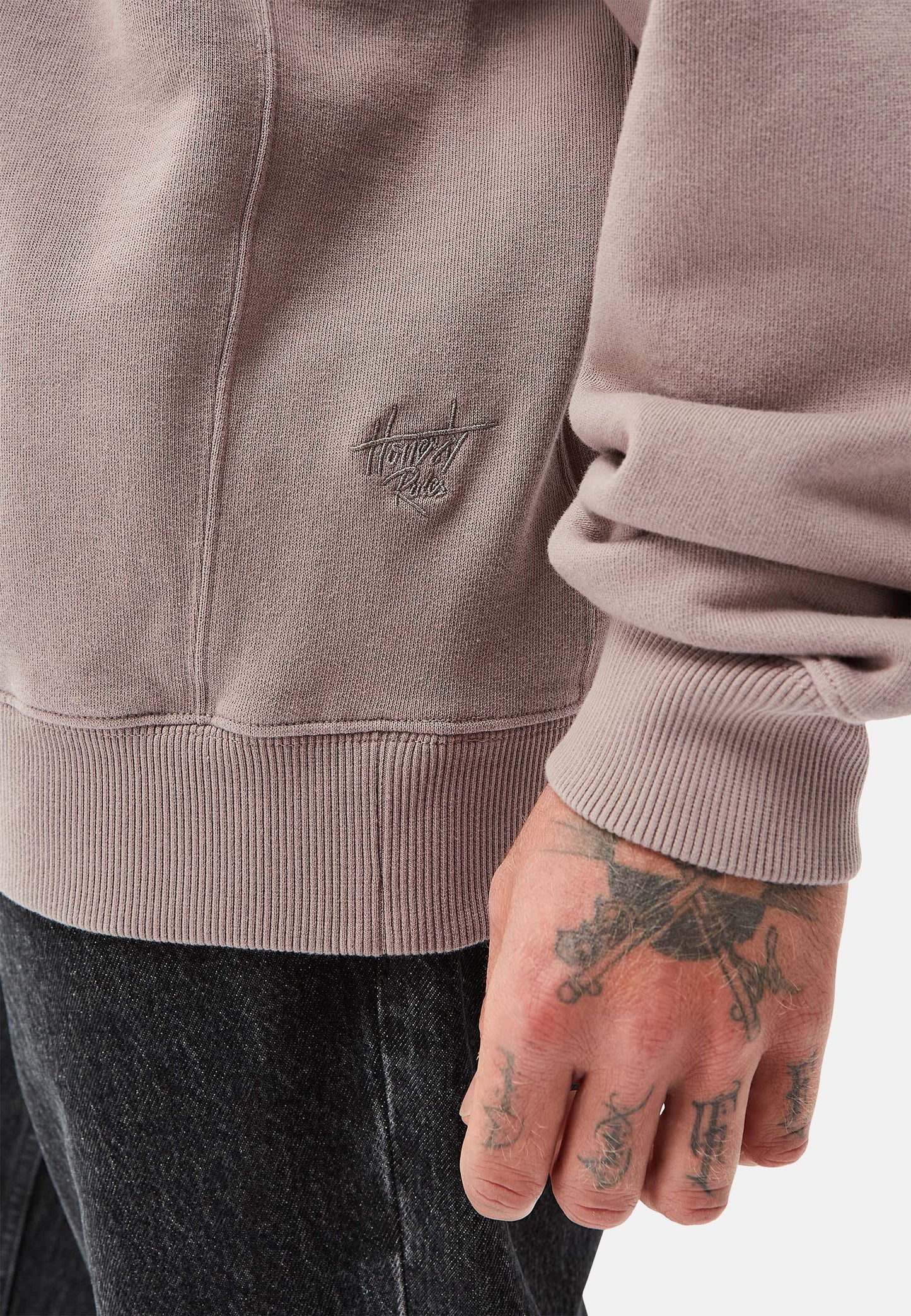 Organic Cotton Quarter Zip Sweatshirt Mud