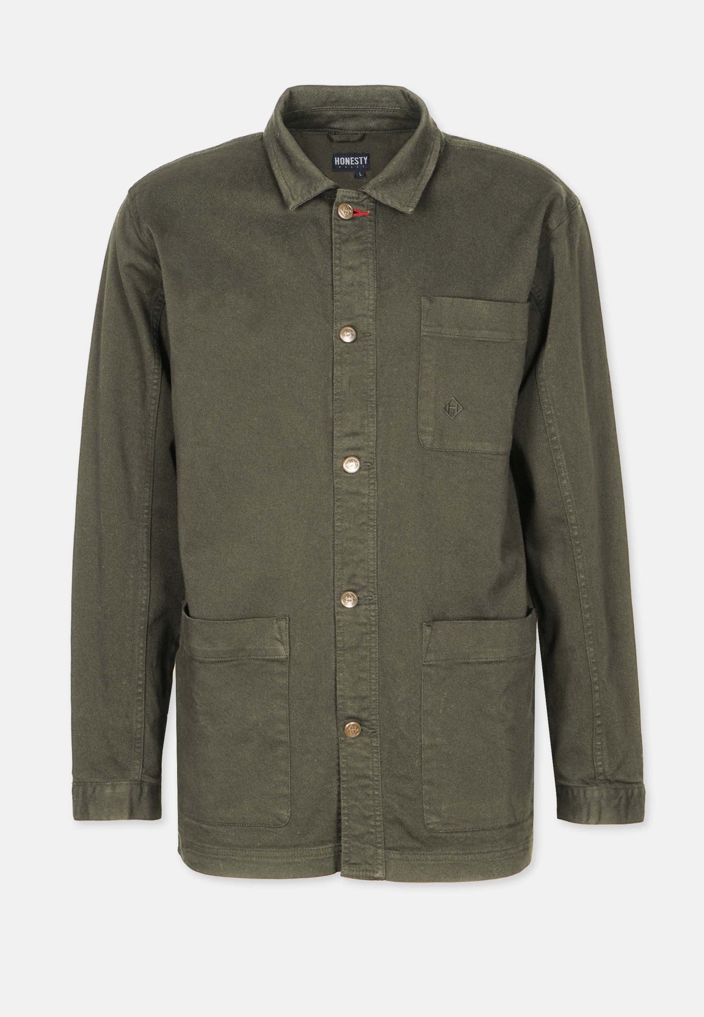 Organic Cotton Twill Worker Jacket Olive
