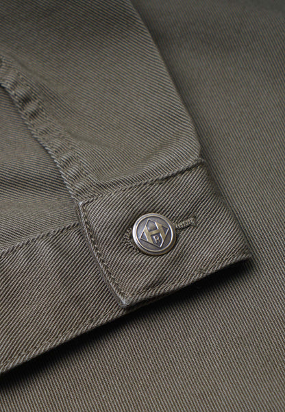 Organic Cotton Twill Worker Jacket Olive