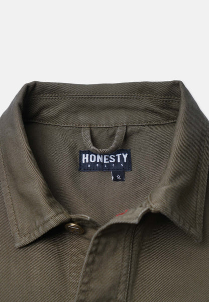 Organic Cotton Twill Worker Jacket Olive