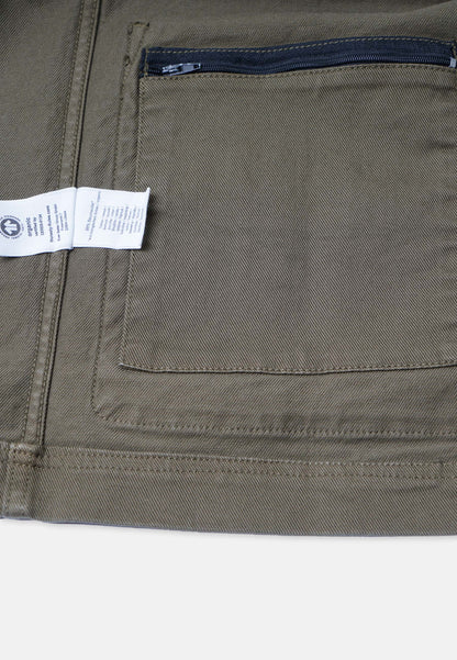 Organic Cotton Twill Worker Jacket Olive