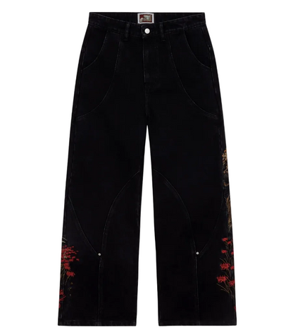 Relaxed Fit Baggy Black Denim Jeans