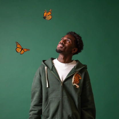 Zip-Up Jacket Tiger Print Green