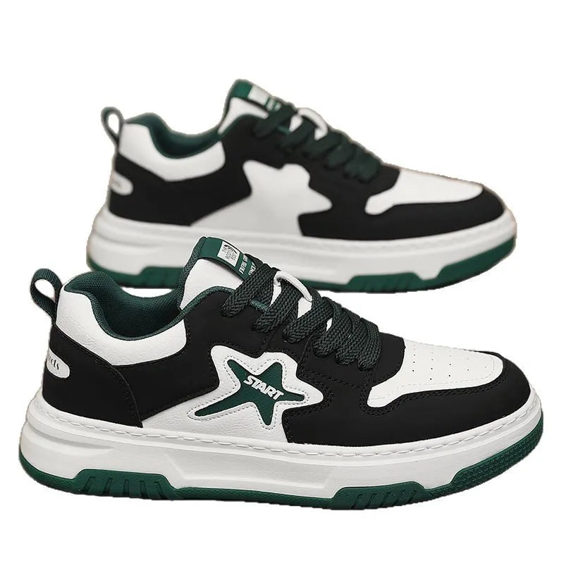 Pair of lightweight trainers viewed from above