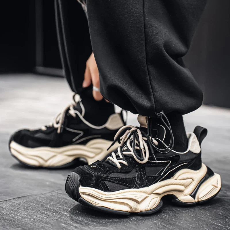 Front view of versatile height increasing sneakers
