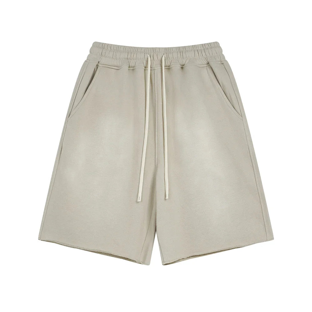Acid Wash Cotton Shorts