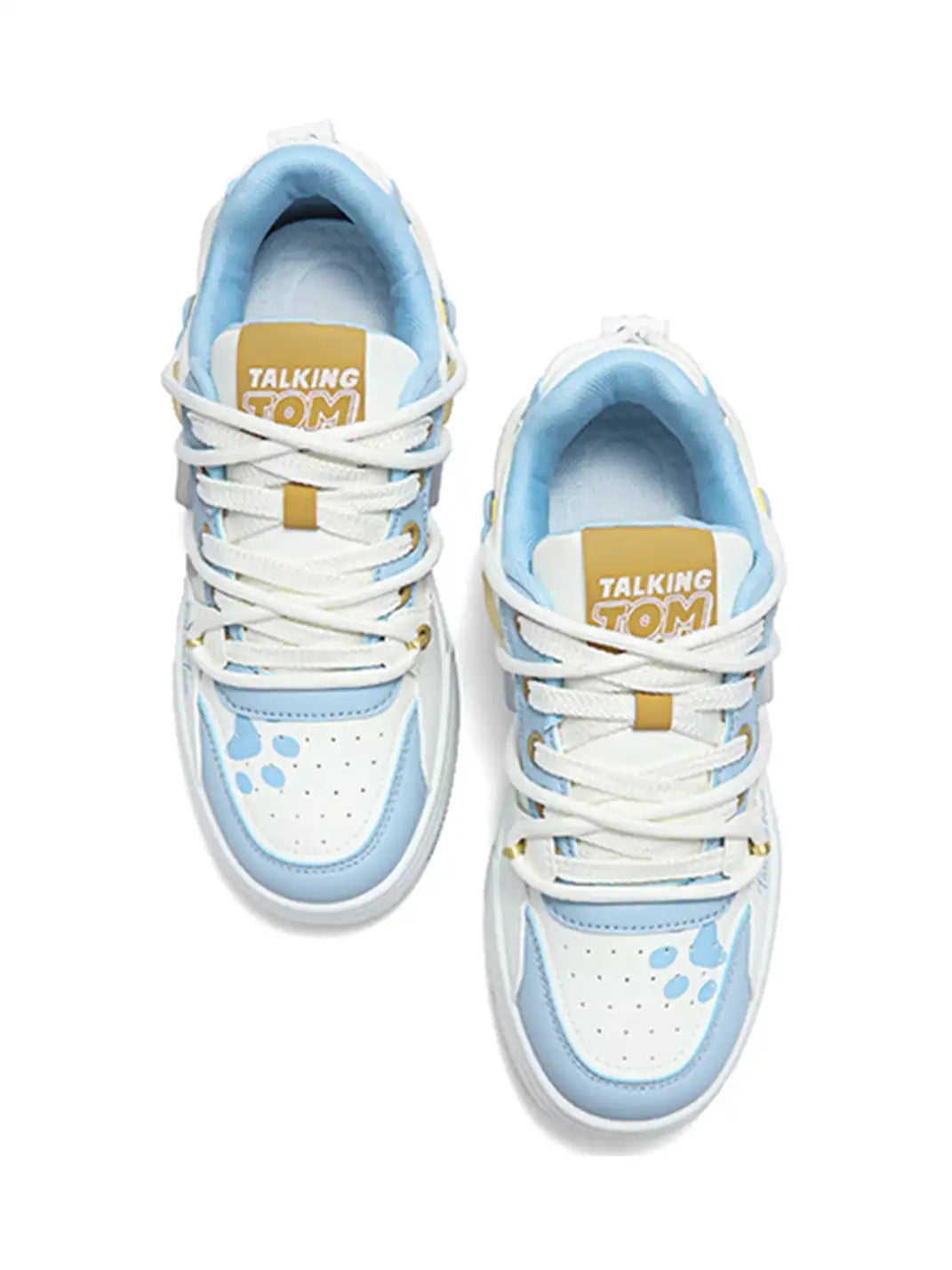 Detailed view of the upper and paw appliqué on a sneaker