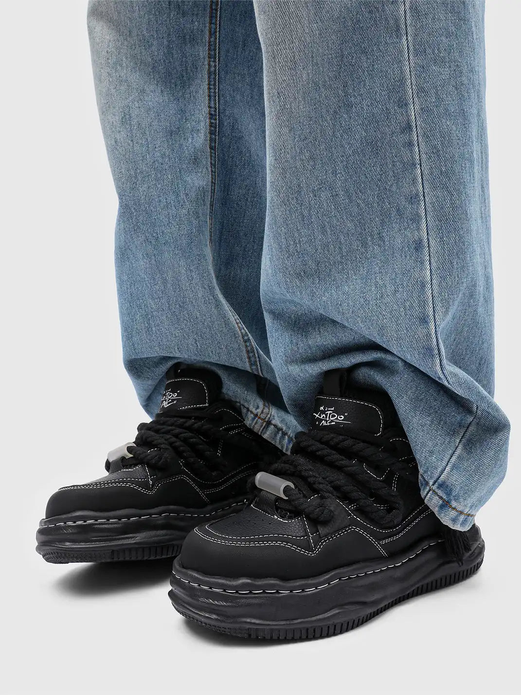 Chunky sneakers with a distinctive wavy sole