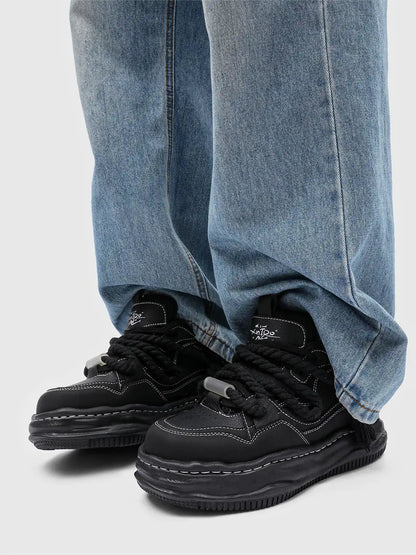 Chunky sneakers with a distinctive wavy sole