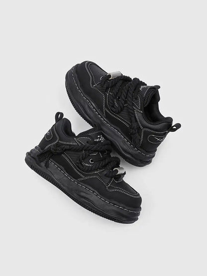Chunky wavy sole sneakers styled for everyday outfits