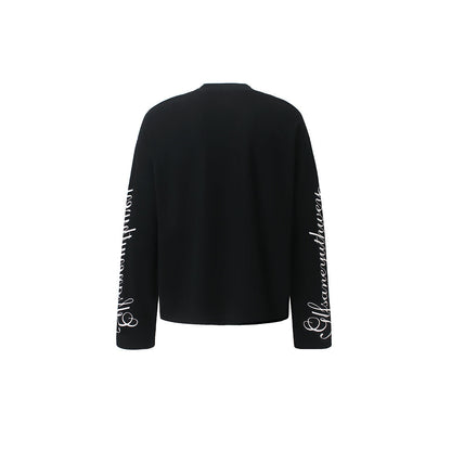 Side view of the embroidered leopard print sweatshirt