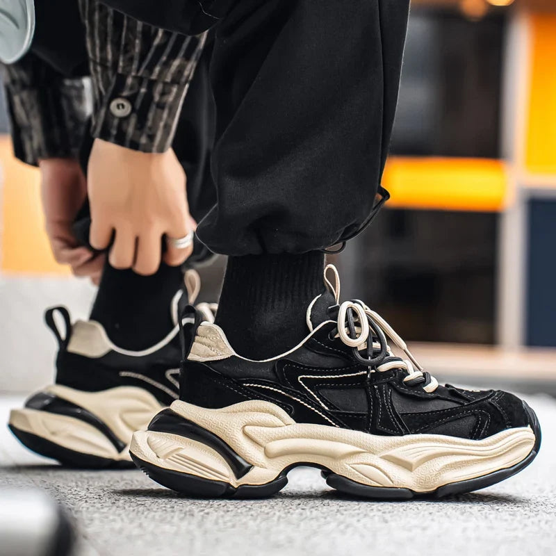 Height increasing sneakers with a contemporary casual design