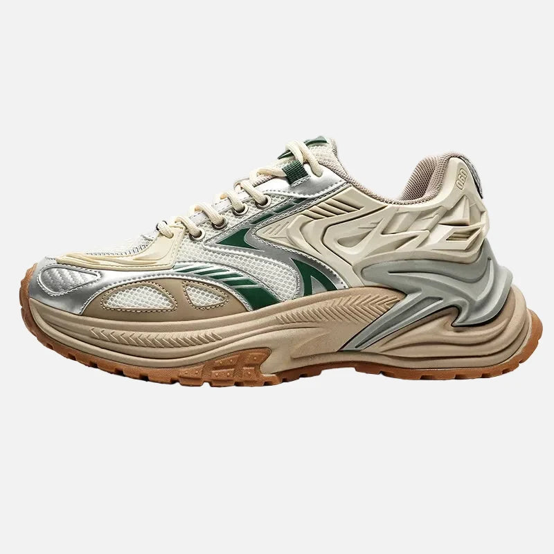 Top view of chunky trainers showing the sporty shape