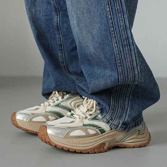 Chunky sports trainers with a bold Y2K streetwear design