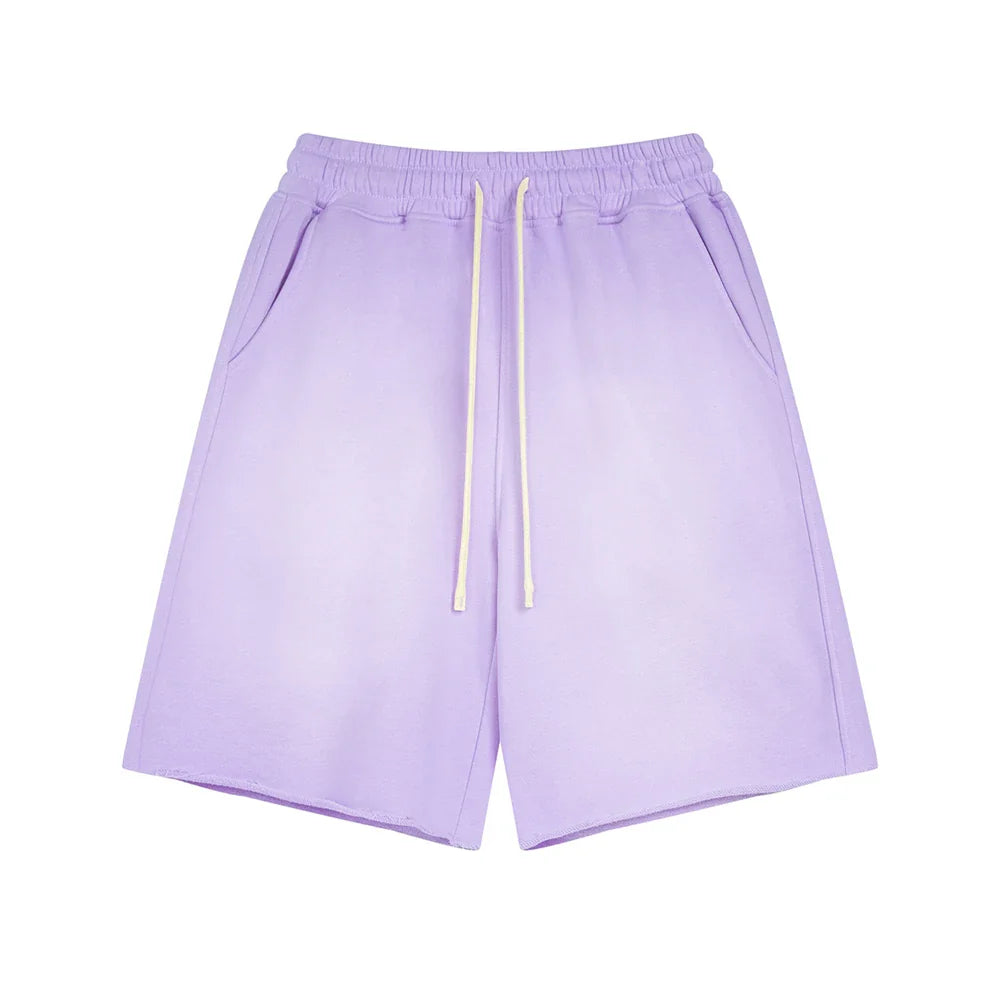 Acid Wash Cotton Shorts