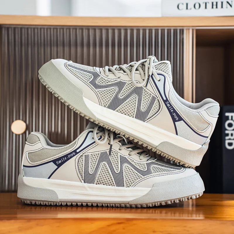 Pair of casual trainers arranged for an everyday footwear look