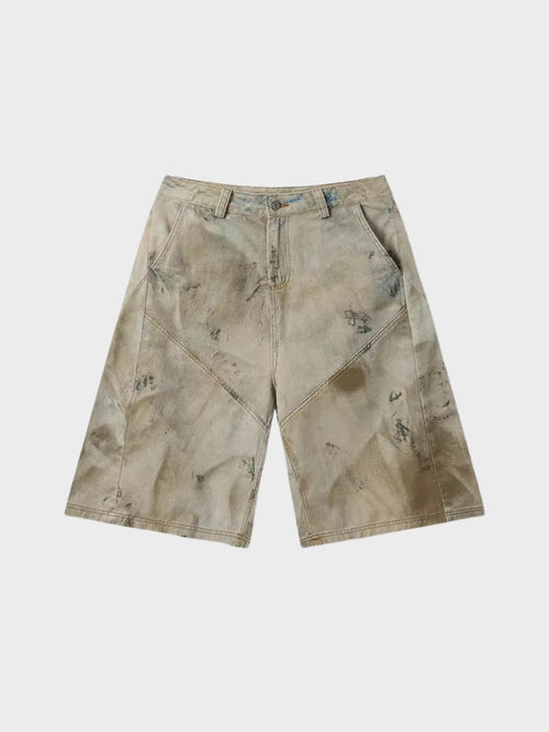 Cotton Washed Denim Capri Jorts Light Coffee