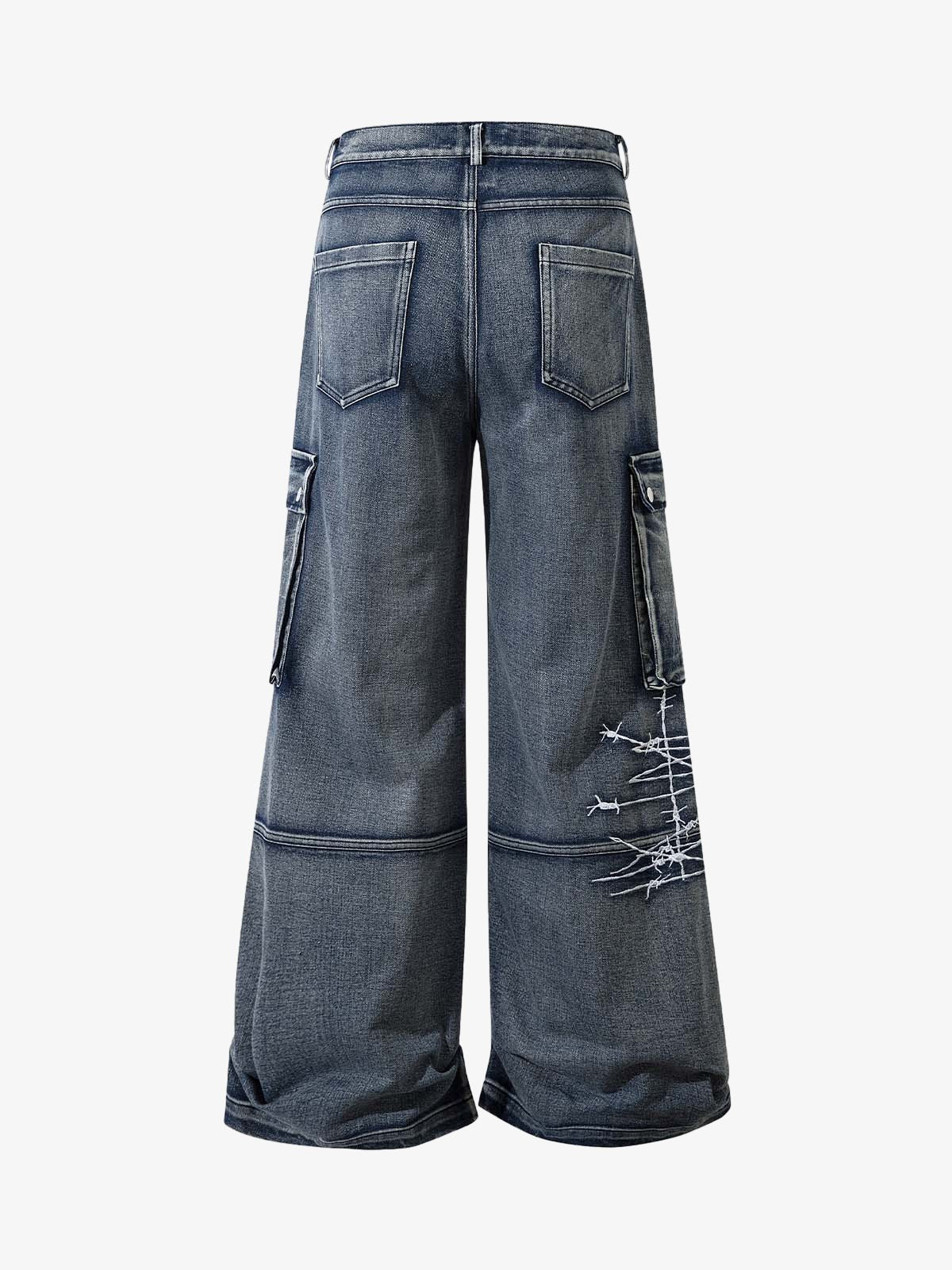 Embroidered Hip-Hop Street Style Jeans