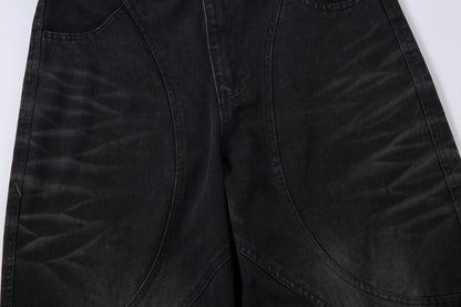 Distressed Washed Multi-Pocket Denim Jeans