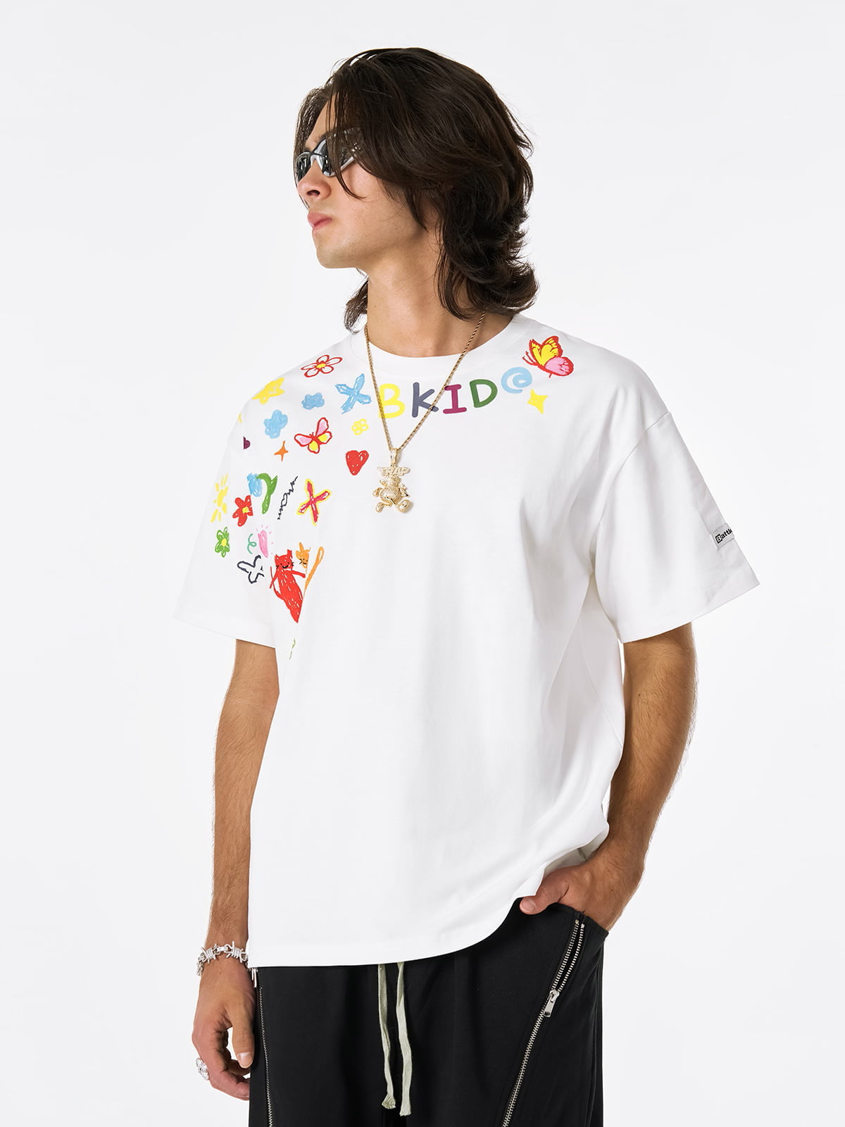 Retro Hand-Painted Graffiti Art T-Shirt