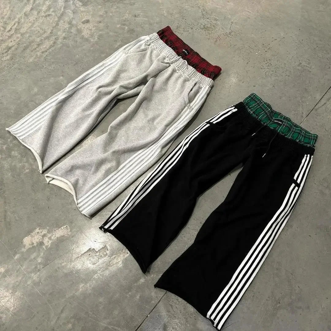 Striped Baggy Fleece Sweatpants