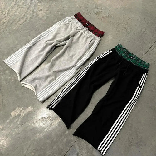 Striped Baggy Fleece Sweatpants
