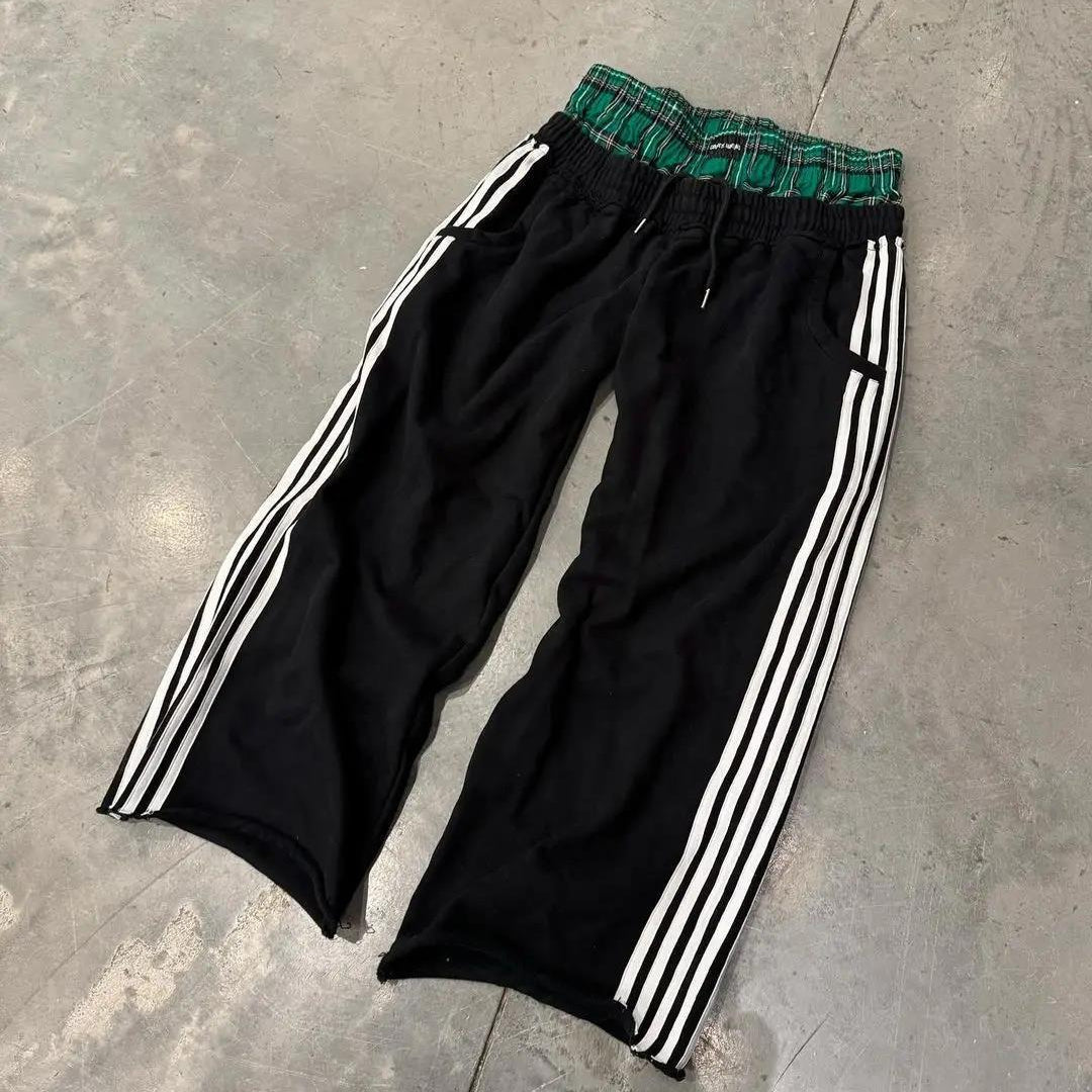Striped Baggy Fleece Sweatpants