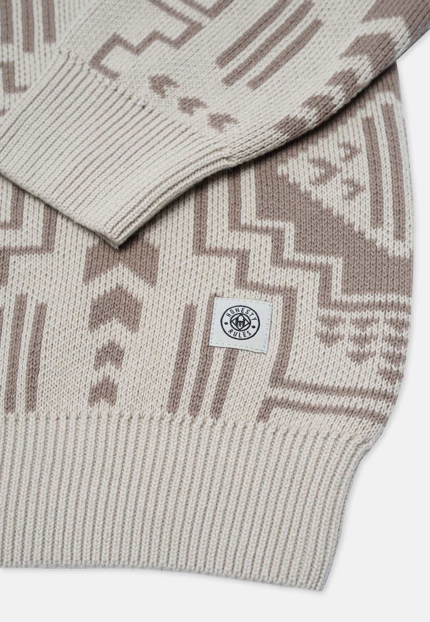 Organic Cotton Knit Crew Neck Sweater Stone Grey