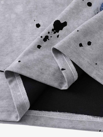 Retro Ink Splash Graphic T-Shirt