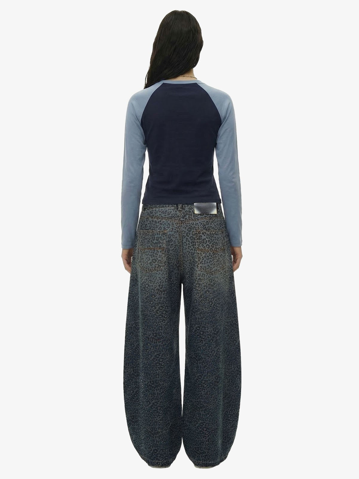 Revelse™ Leopard Print Denim Barrel Jeans