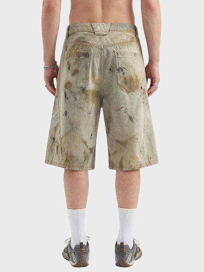 Cotton Loose-Fit Knee-Length Shorts Light Coffee