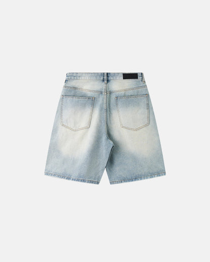 Men's Denim Metal Buckle Baggy Jorts