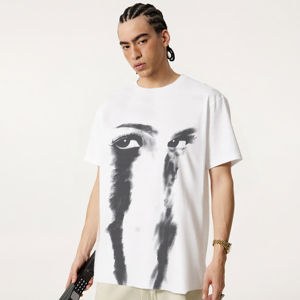 Post Punk Crying Eyes T-Shirt Unisex Y2K Aesthetic Graphic Print T Shirt