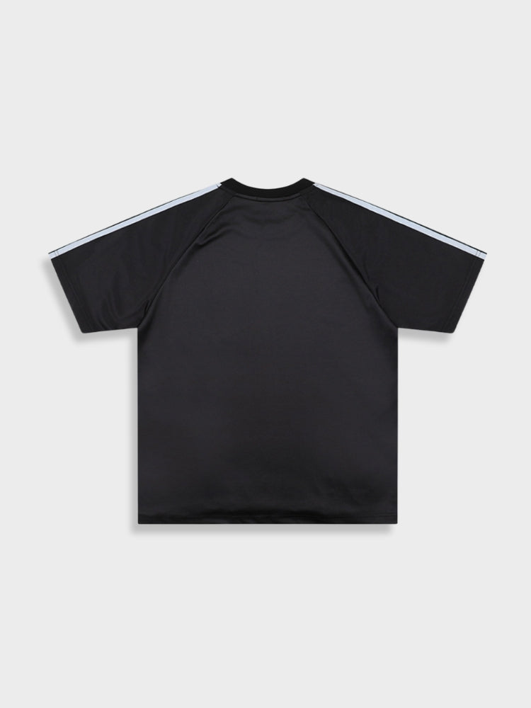 Distressed Football Mesh T-Shirt Cotton Blend