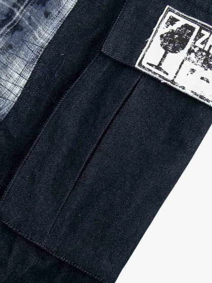 Deconstructed Patchwork Cyber-Grunge Denim Jeans