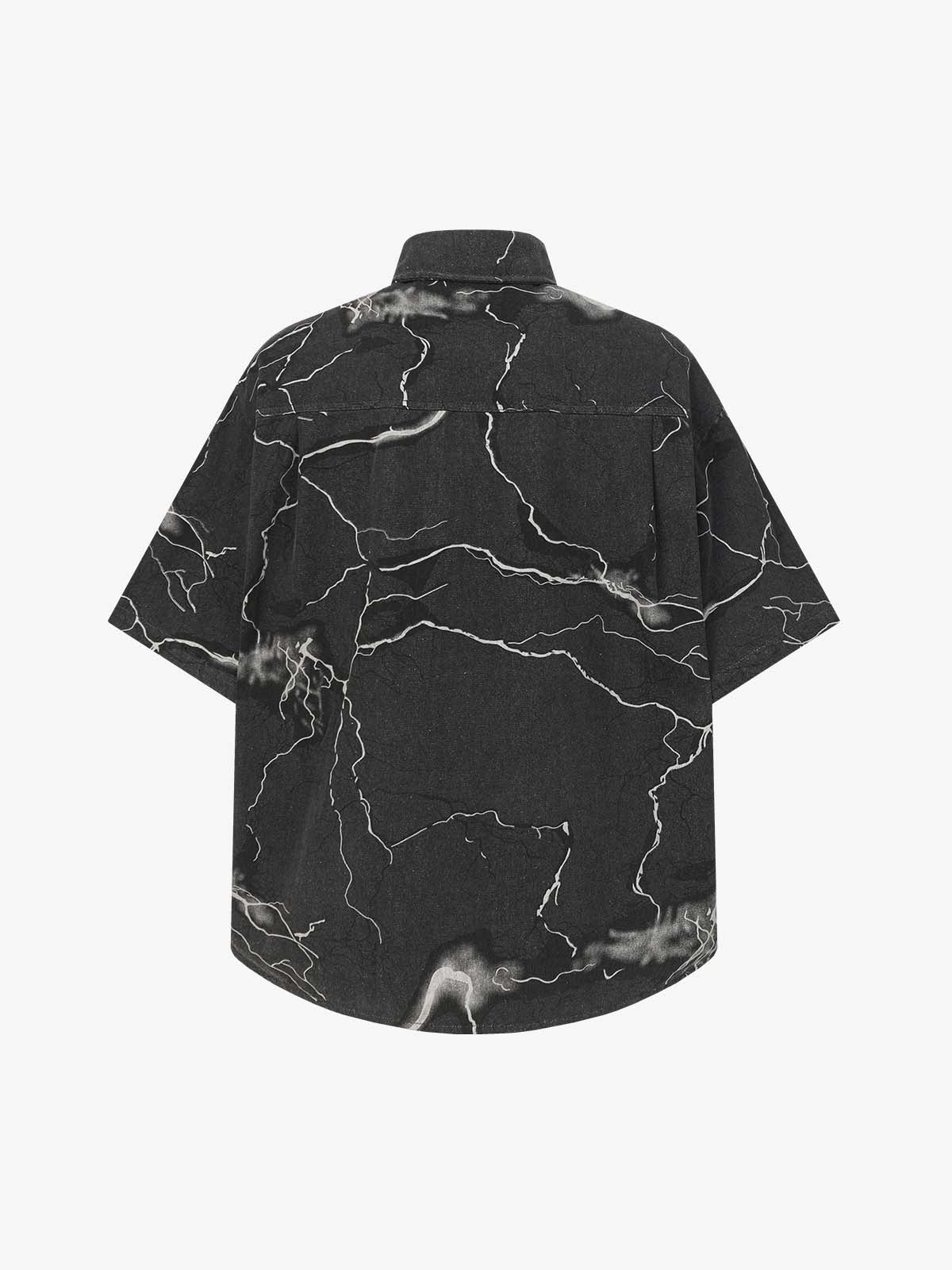 Vintage Lightning Bolt Graphic Denim Shirt