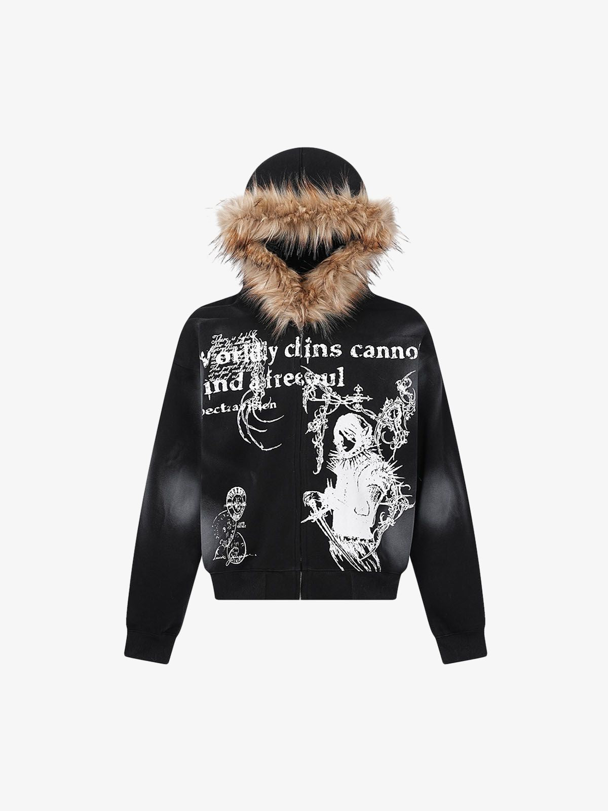 Graphic Print Hooded Jacket for Men