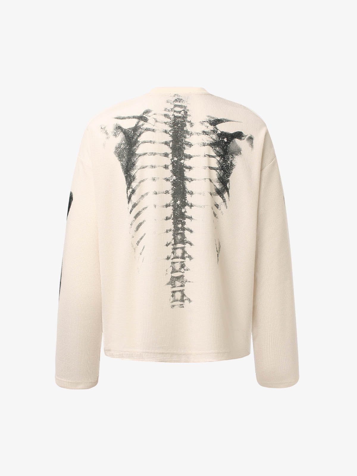 Skeleton Graphic Waffle Knit Sweatshirt