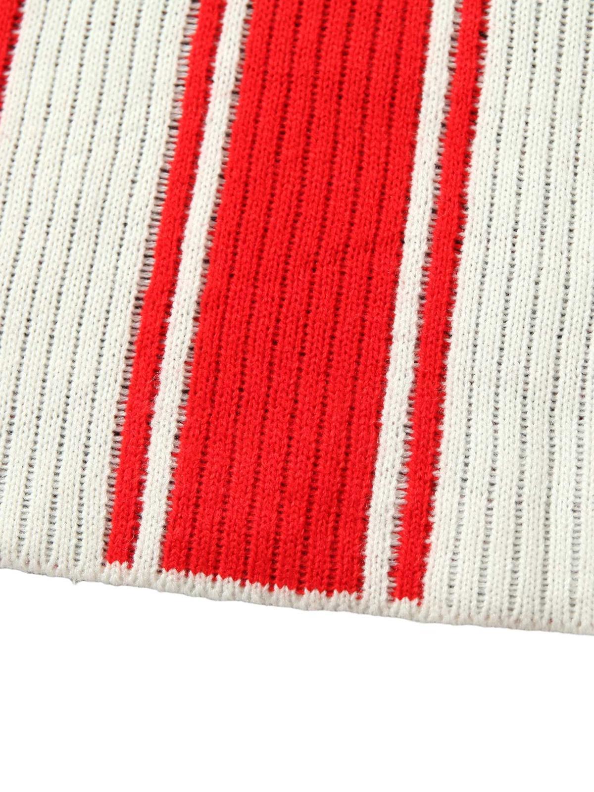 Revelse™ Vintage Striped Baseball Knit Sweater Red
