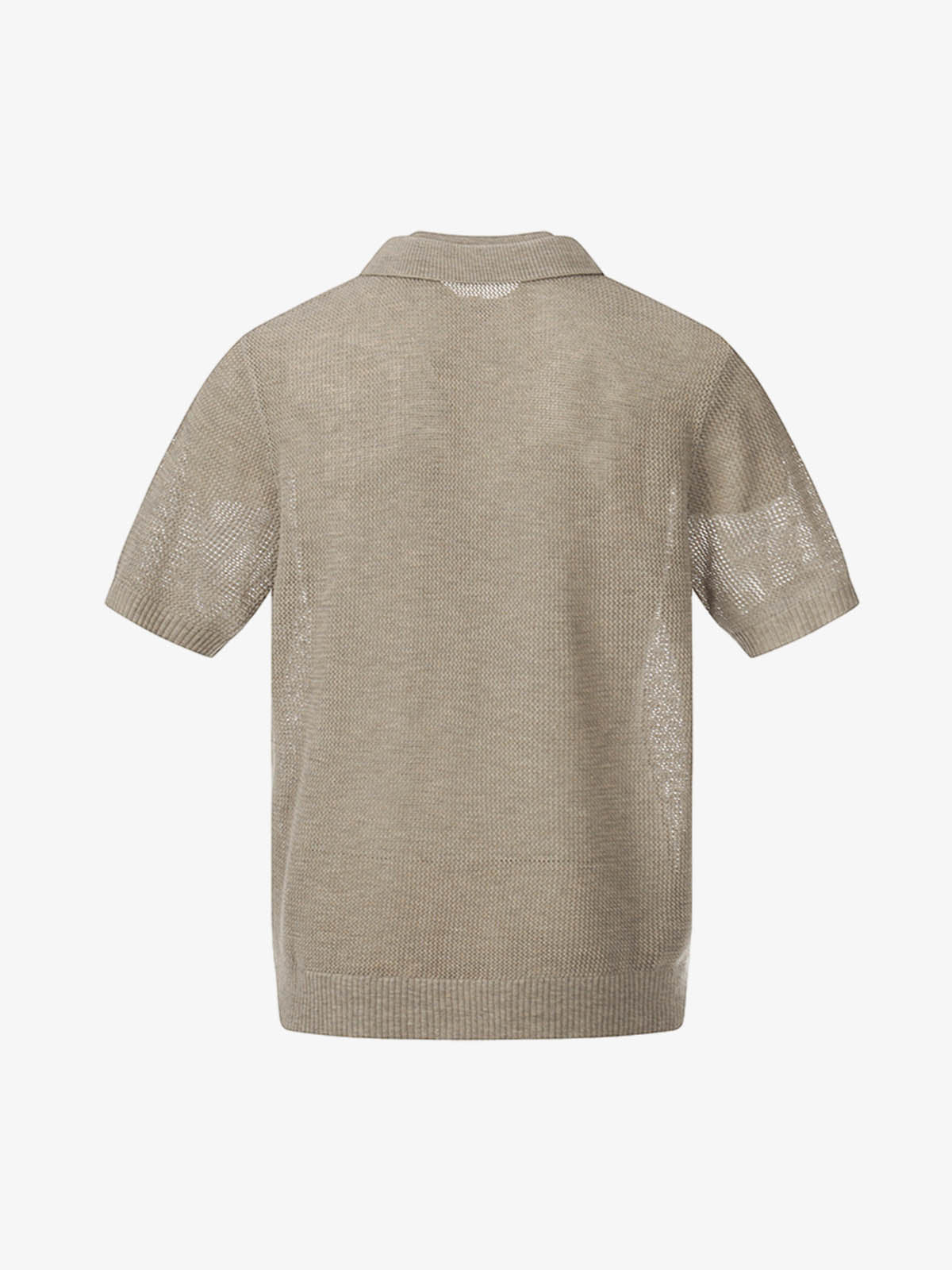 Revelse™  Layered Hollow-Out Mesh Knit Polo Shirt
