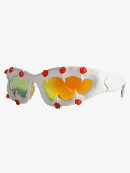 Side view showing the sculptural shape of the party glasses