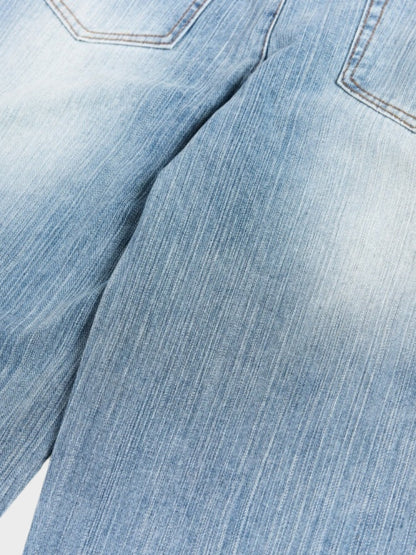 Revelse™ Baggy Wide-Leg Cotton Blend Denim Jeans Floral Embroidered