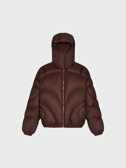 Puffer Jacket Quilted Stand Collar With Removable Hood